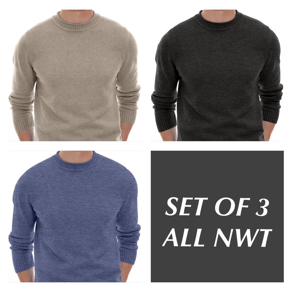 Set of 3 NWT Crew Neck Sweaters